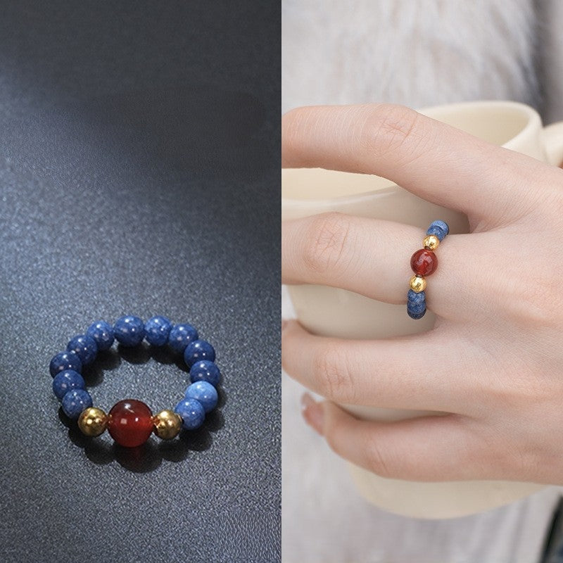 Earthy Natural Stone Beaded Rings | 40R114