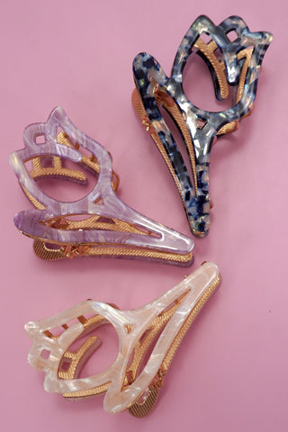 JUMBO PVC CASTING FLOWER HAIR CLAW CLIPS | 40H985