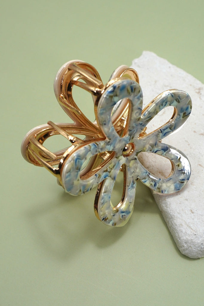 JUMBO PVC CASTING ROUND FLORAL HAIR CLAW CLIPS | 40H986