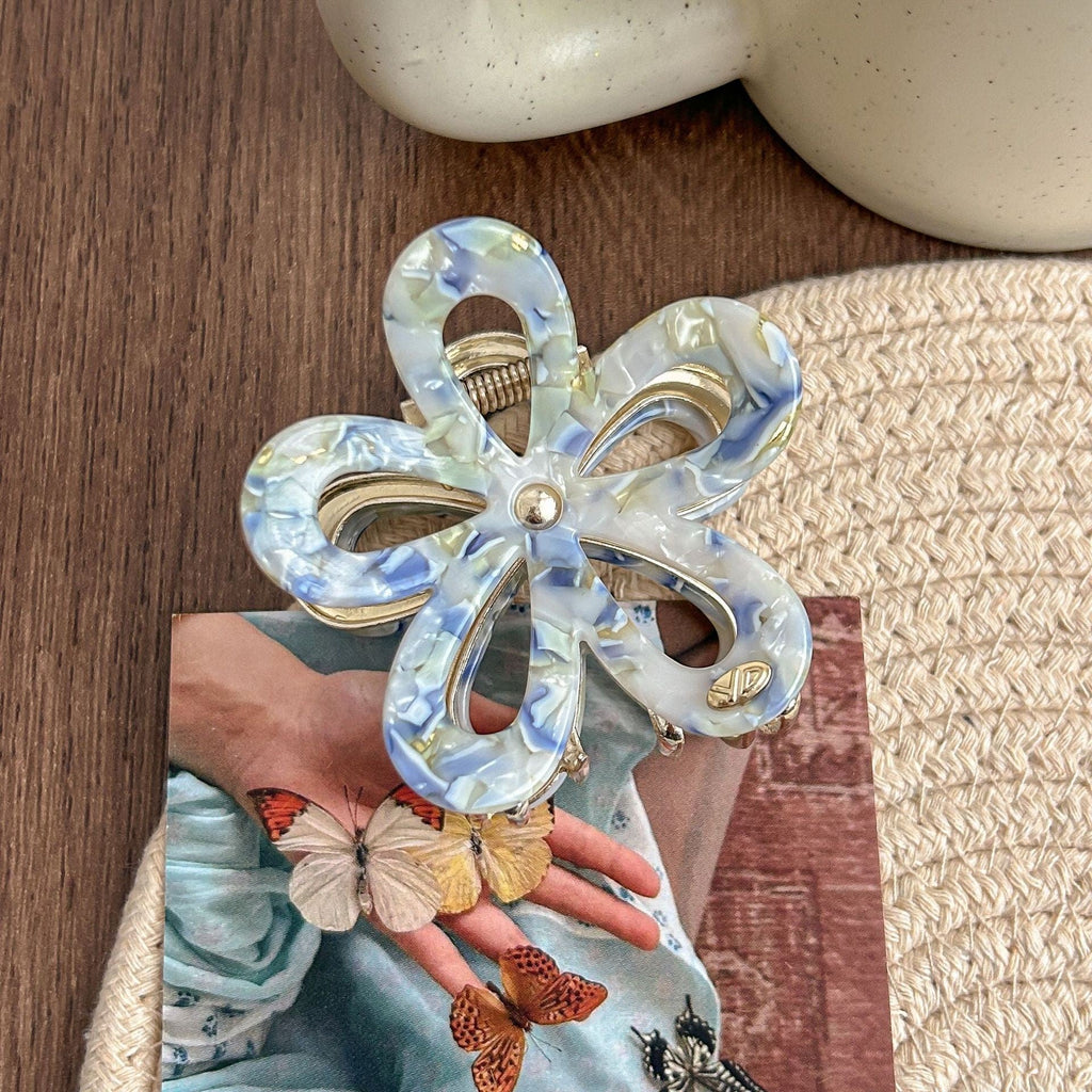 JUMBO PVC CASTING ROUND FLORAL HAIR CLAW CLIPS | 40H986