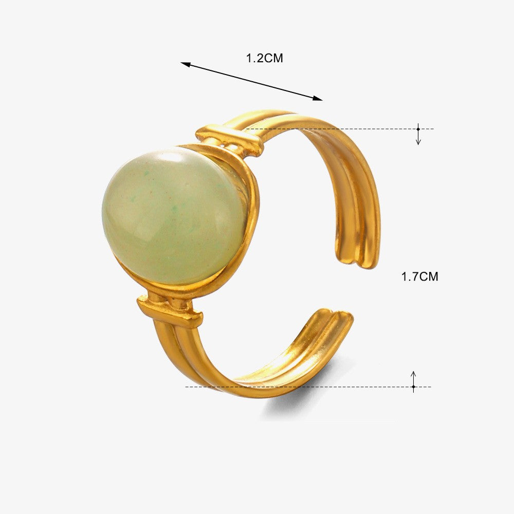 18K STAINLESS STEEL TARNISH FREE STONE RING | 40R121