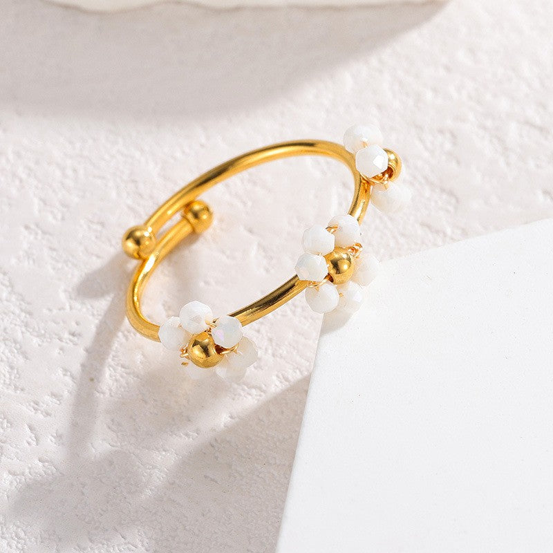 18K STAINLESS STEEL TARNISH FREE FLOWER RINGS | 40R122