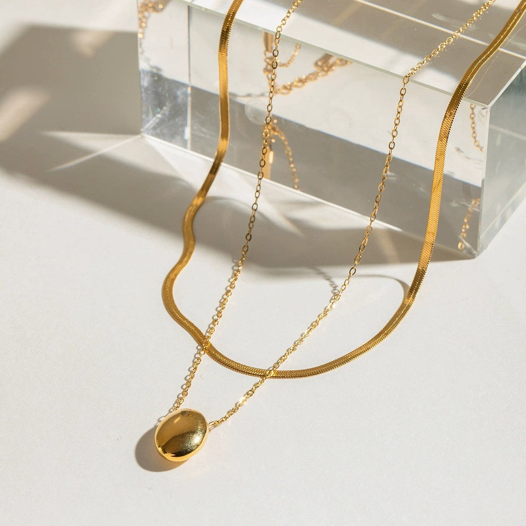 18K STAINLESS STEEL TARNISH FREE LAYERED NECKLACE | 40NK9550