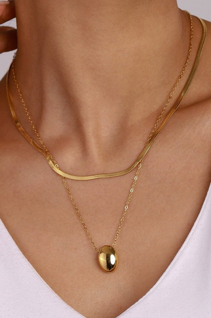 18K STAINLESS STEEL TARNISH FREE LAYERED NECKLACE | 40NK9550