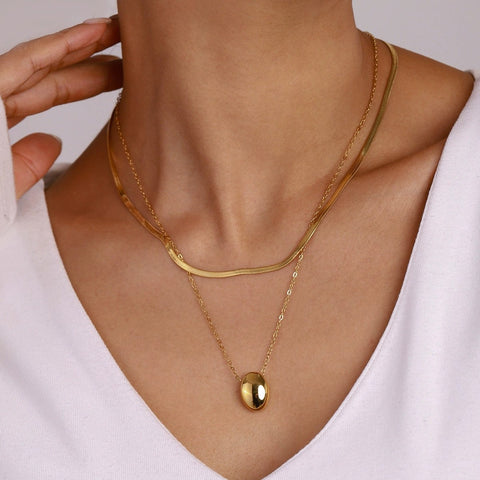 18K STAINLESS STEEL TARNISH FREE LAYERED NECKLACE | 40NK9550