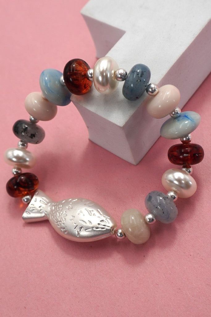 MULTI BEADED PORCELAIN FISH CERAMIC BRACELETS | 80B1365