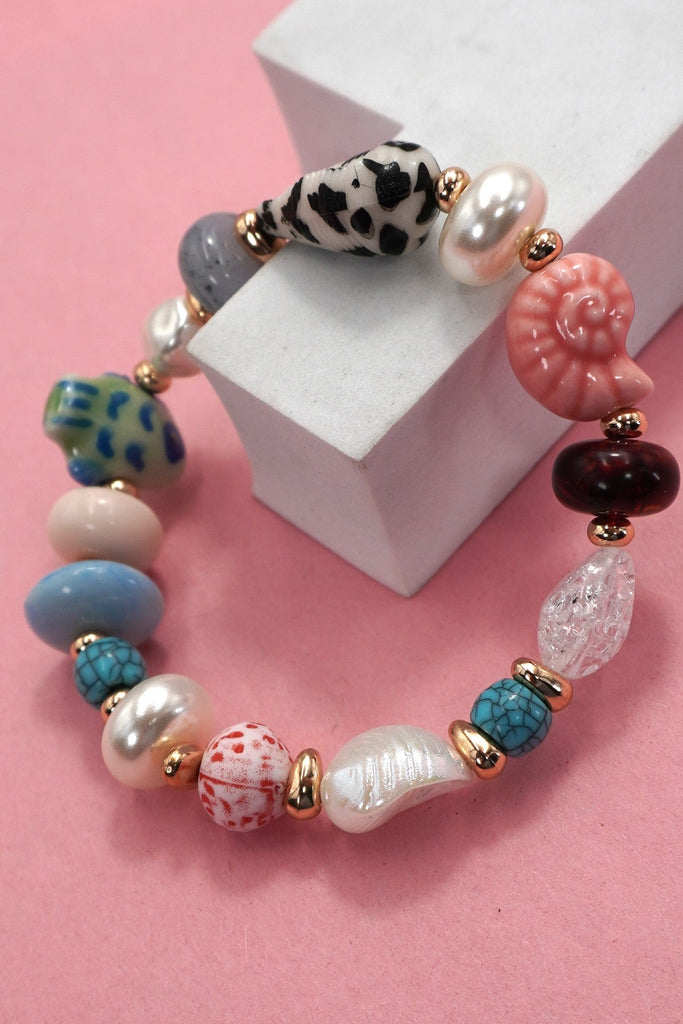MULTI BEADED PORCELAIN FISH CERAMIC BRACELETS | 80B1365