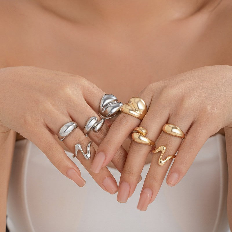 VINTAGE BOHO ABSTRACT SET OF 4 RINGS | 40R127