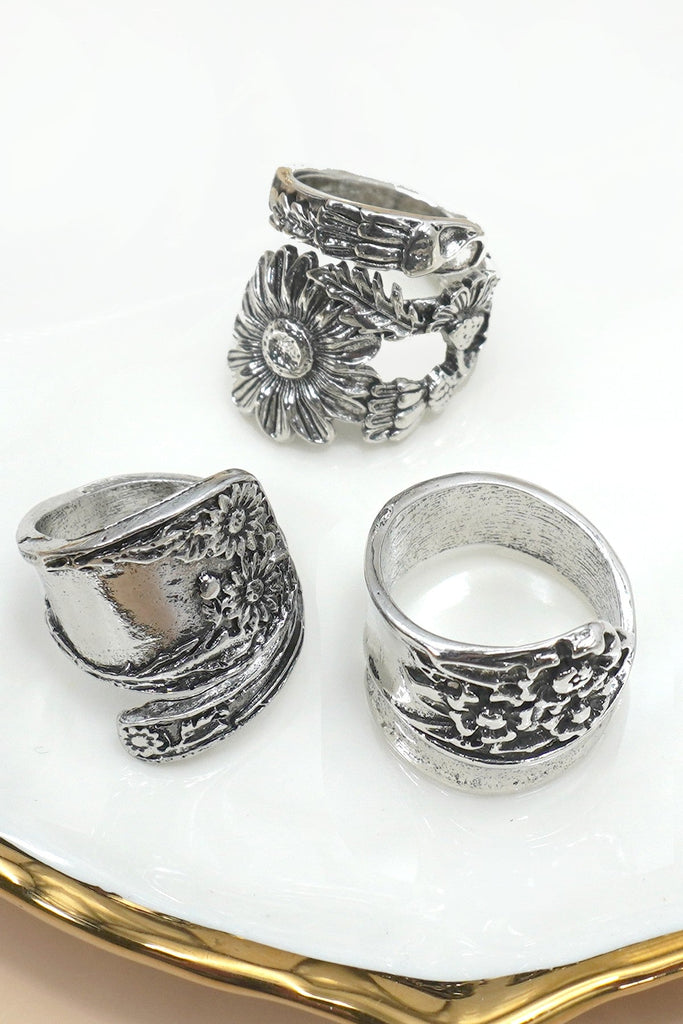 VINTAGE BOHO FLORAL STATEMENT RINGS | 40R129