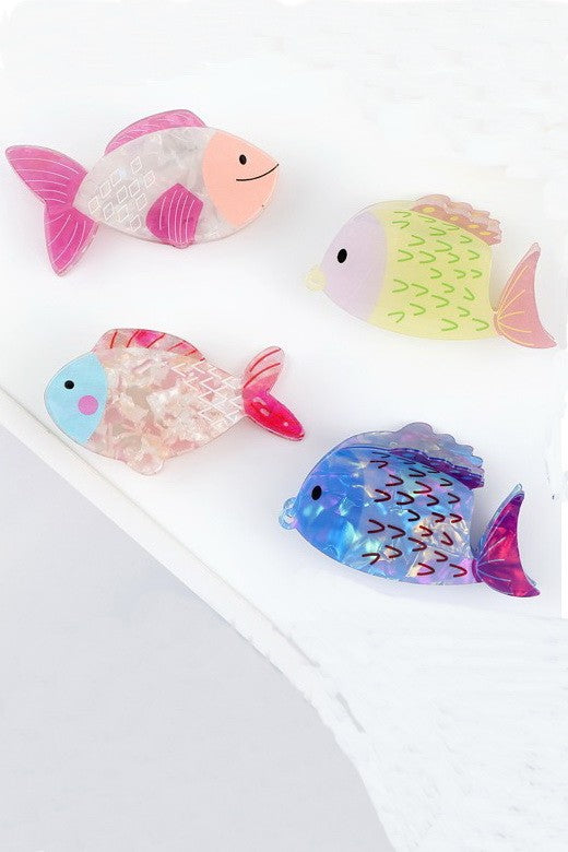 JUMBO VIBRANT OCEAN SEA FISH HAIR CLAW CLIPS | 40H987