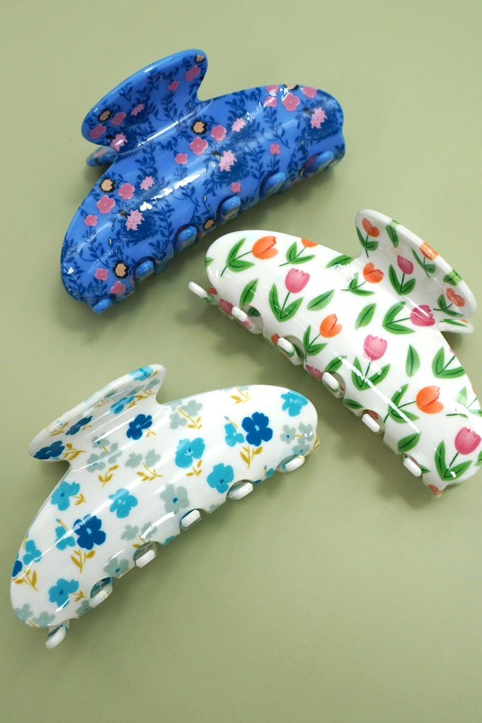 FLORAL FLOWER COTTAGECORE HAIR CLAW CLIPS | 40H988