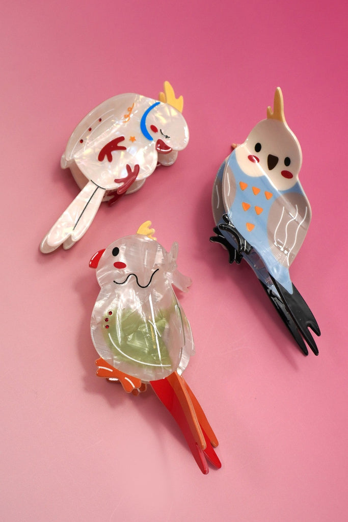 JUMBO VIBRANT BIRD HAIR CLAW CLIPS | 40H989