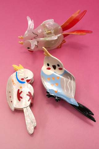 JUMBO VIBRANT BIRD HAIR CLAW CLIPS | 40H989