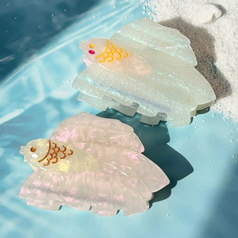 BEACH OCEAN PVC SEASHELL FISH HAIR CLAW CLIPS | 40H992