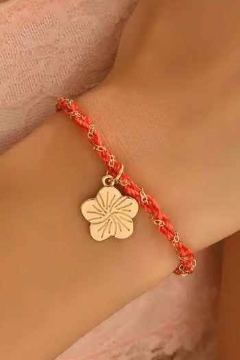 18K STAINLESS STEEL CORDED CHARM BRACELET | 40B5189