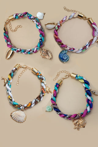 18K STAINLESS STEEL SCARF CHARM BRACELET | 40B5192