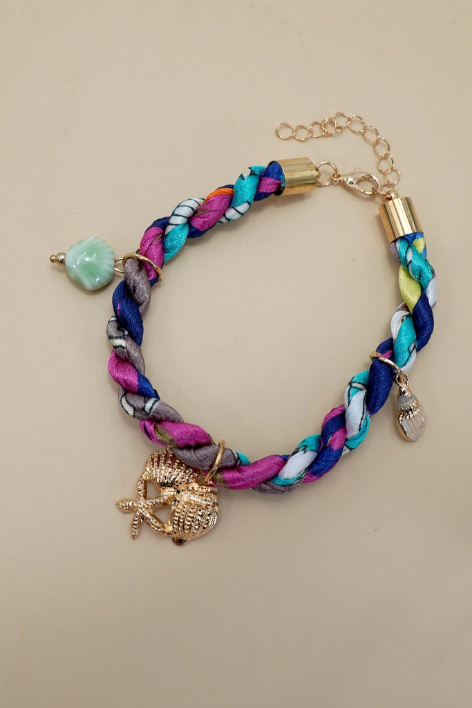 18K STAINLESS STEEL SCARF CHARM BRACELET | 40B5192