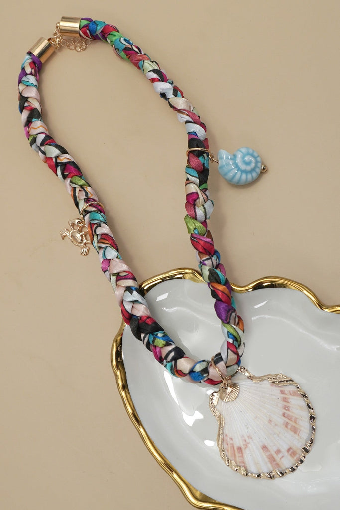 18K STAINLESS STEEL SCARF CHARM NECKLACE | 40NK9556