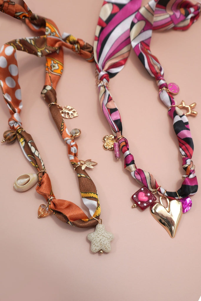 18K STAINLESS STEEL SCARF CHARM NECKLACE | 40NK9557