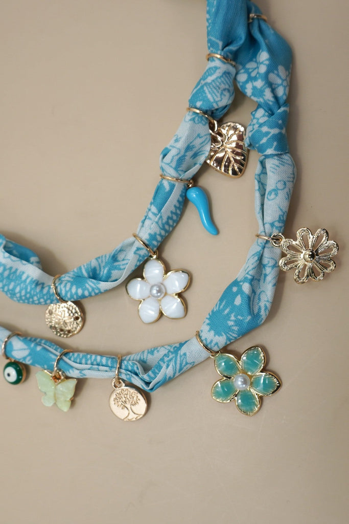 18K STAINLESS STEEL SCARF CHARM NECKLACE | 40NK9558