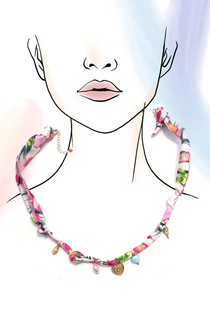 18K STAINLESS STEEL SCARF CHARM NECKLACE | 40NK9559