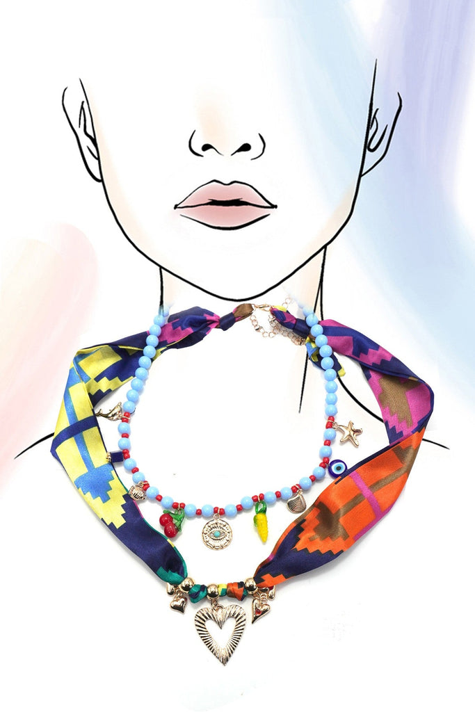 18K STAINLESS STEEL SCARF CHARM NECKLACE | 40NK9560