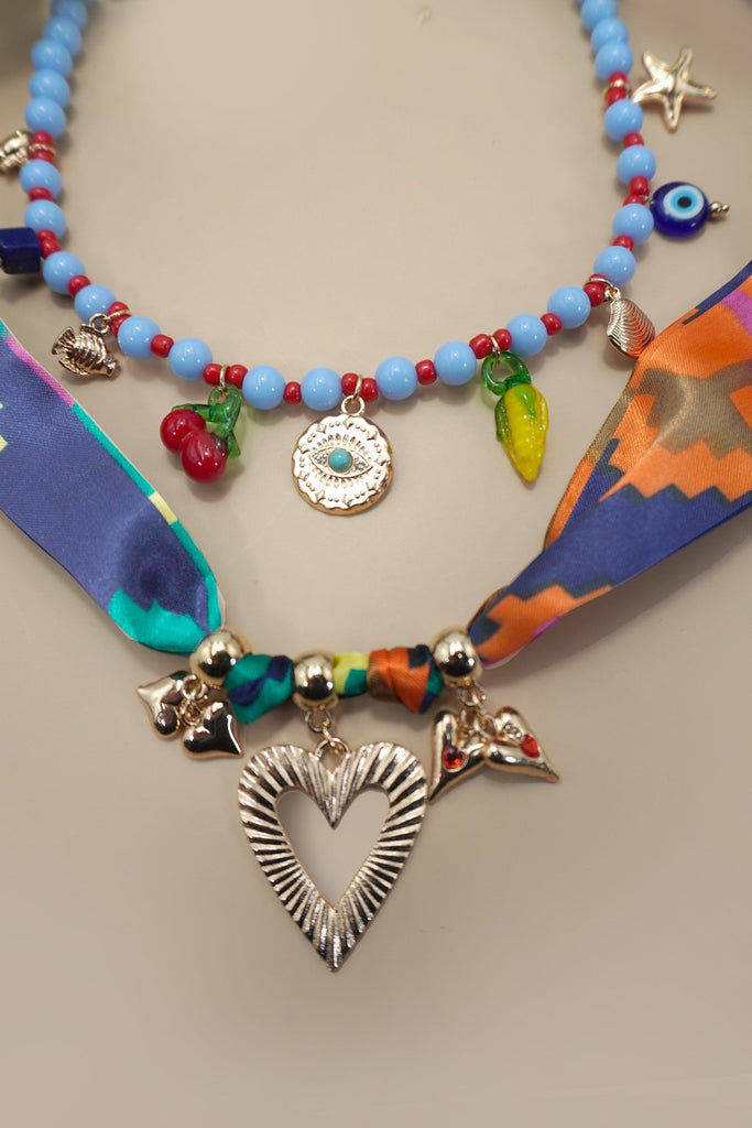 18K STAINLESS STEEL SCARF CHARM NECKLACE | 40NK9560