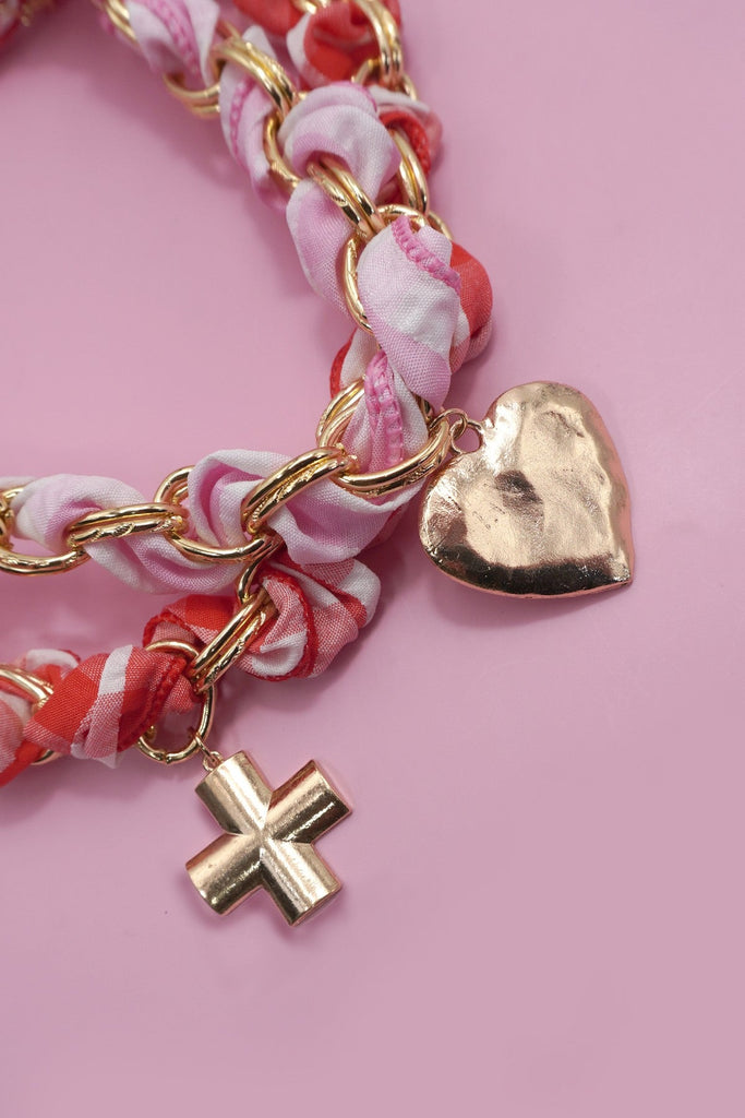 18K STAINLESS STEEL SCARF CHARM NECKLACE | 40NK9561