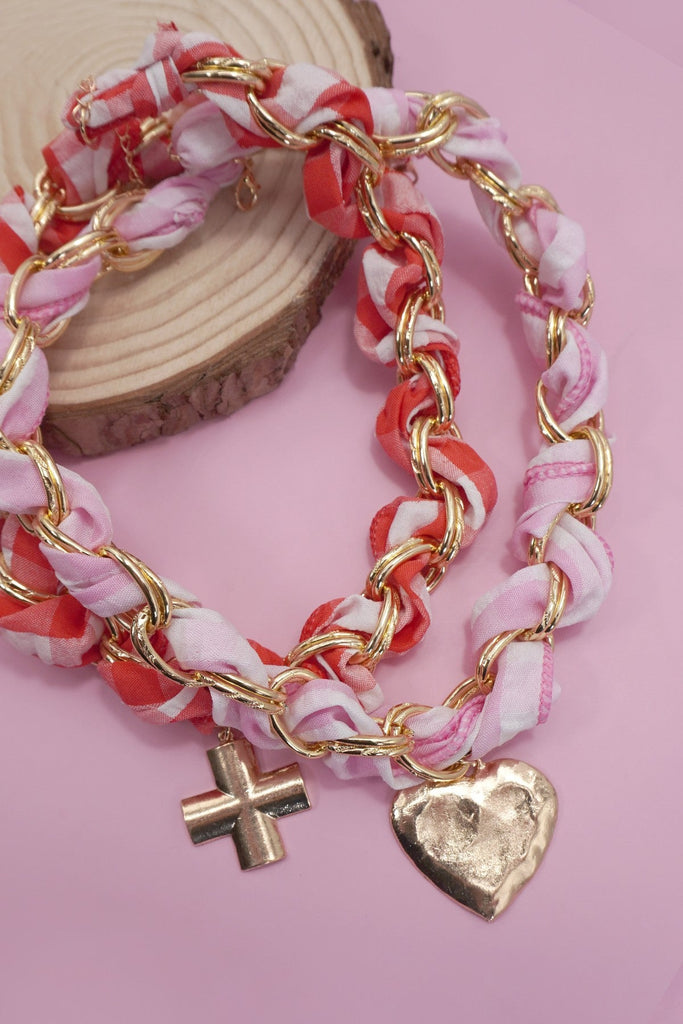 18K STAINLESS STEEL SCARF CHARM NECKLACE | 40NK9561