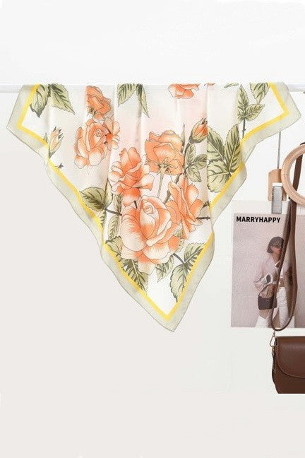 LARGE FLORAL PRINT BANDANA SCARF | 40SC681