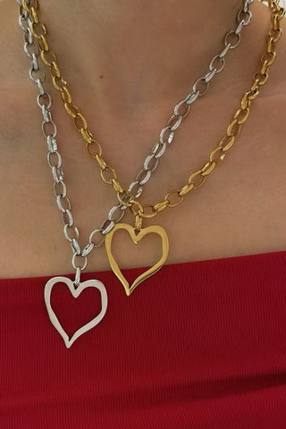 18K STAINLESS STEEL TARNISH FREE HEART NECKLACE | 40NK9564