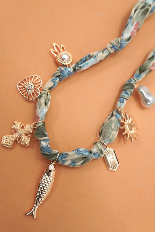 SCARF CHARM NECKLACE-FISH SUN PEARL HEART | 80N92321