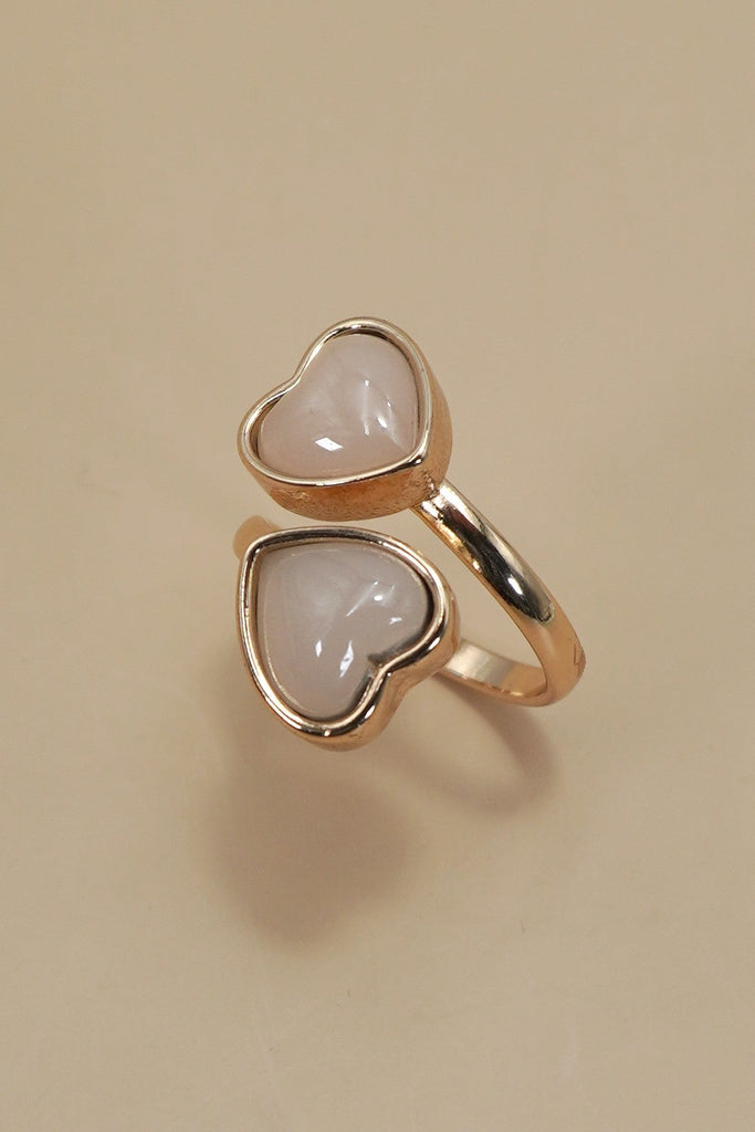 ACRYLIC DOUBLE HEART STATEMENT RING | 80R083