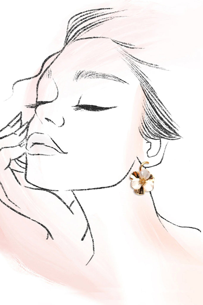 VINTAGE FLORAL FLOWER DROP EARRINGS | 80E61269