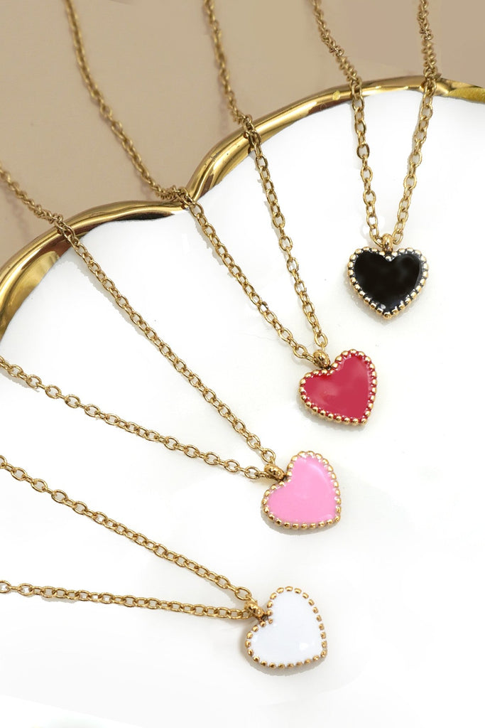 18K STAINLESS STEEL TARNISH FREE HEART NECKLACE | 40NK9569