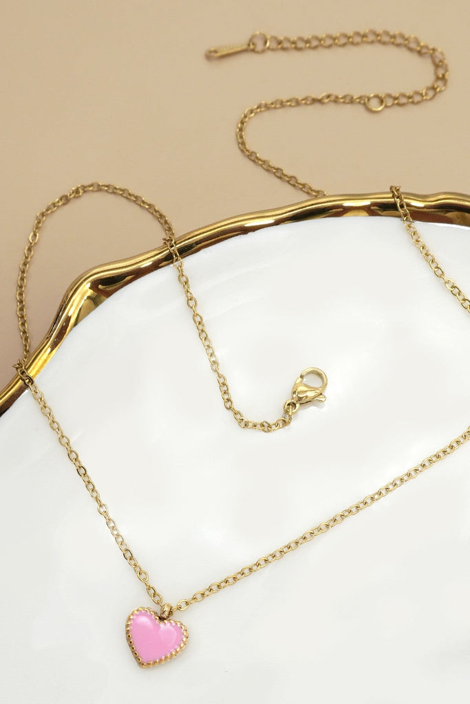 18K STAINLESS STEEL TARNISH FREE HEART NECKLACE | 40NK9569