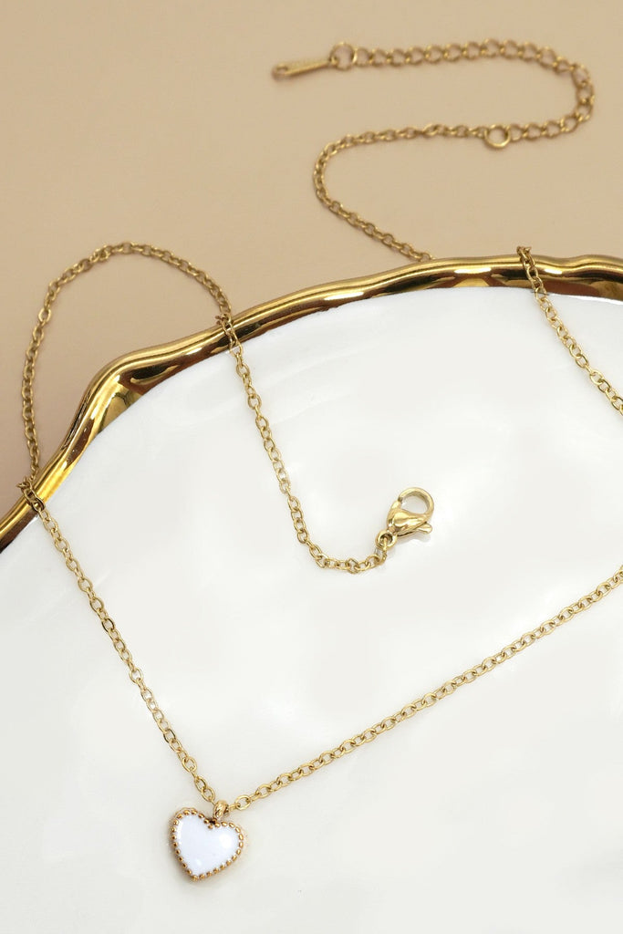 18K STAINLESS STEEL TARNISH FREE HEART NECKLACE | 40NK9569