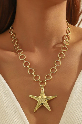 PUFFY STAR CHUNKY CHAIN STATEMENT NECKLACE | 40NK9571
