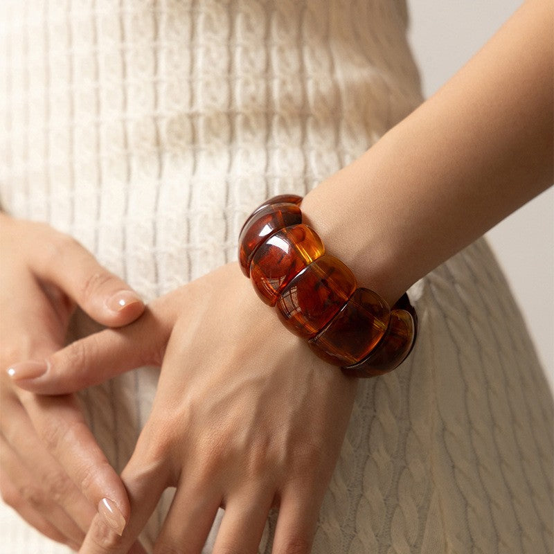 Color-Block Acrylic Stretch Cord Bracelet | 40B5195