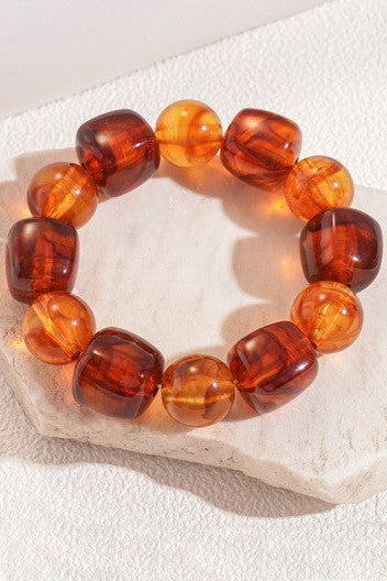 Color-Block Cube Circle Stretch Cord Bracelet | 40B5197