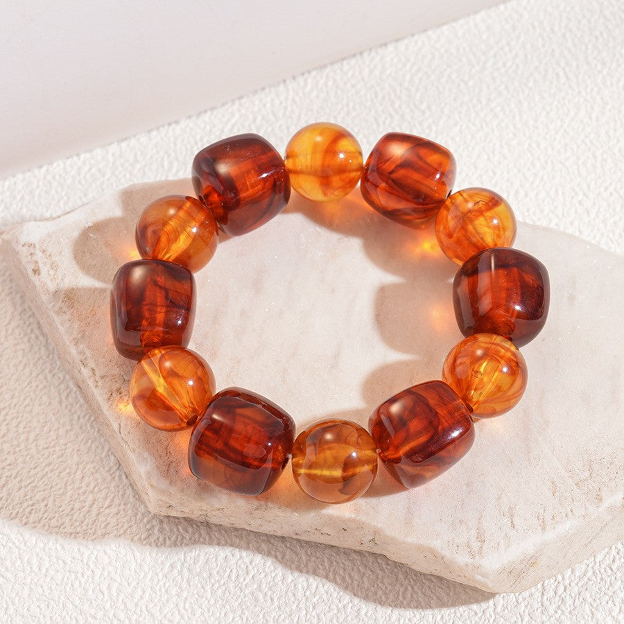 Color-Block Cube Circle Stretch Cord Bracelet | 40B5197