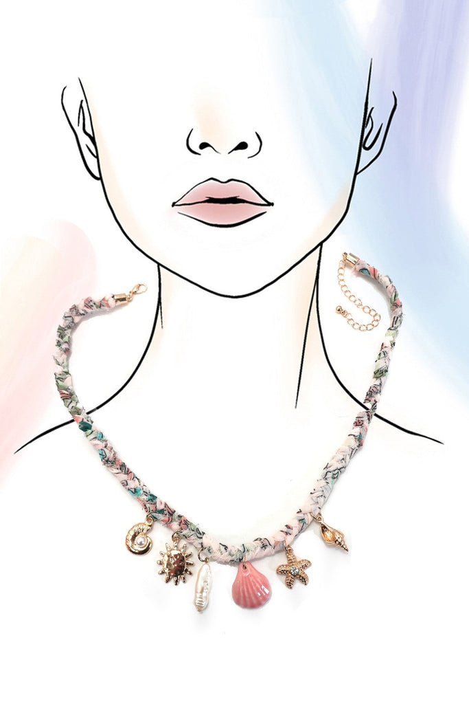SCARF CHARM NECKLACE-STARFISH  SEASHELL SUN | 80N92333