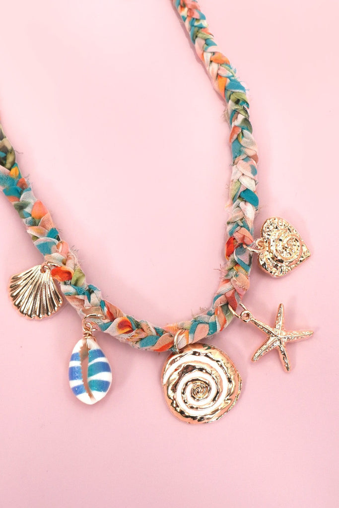 SCARF CHARM NECKLACE-STARFISH  SEASHELL SUN | 80N92335