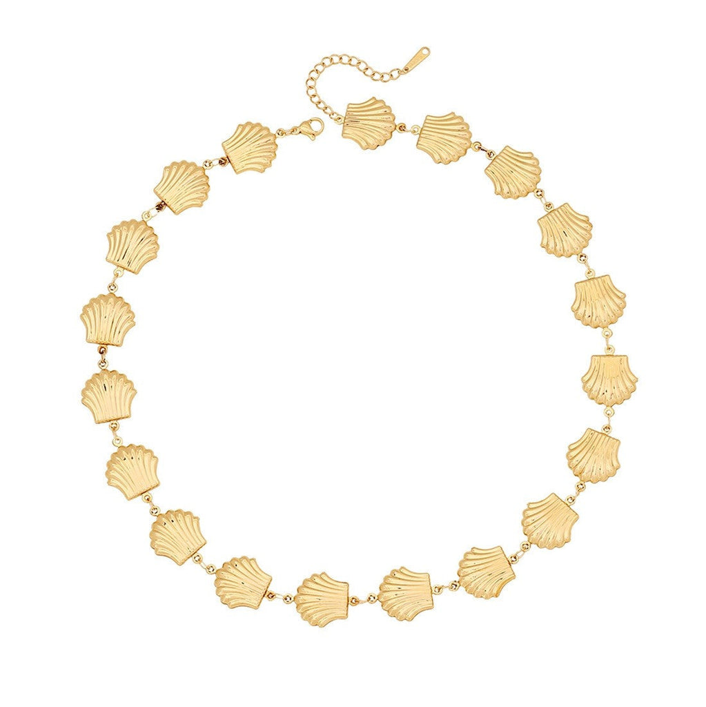 18K STAINLESS STEEL TARNISH FREE SEASHELL NECKLACE | 40NK9581