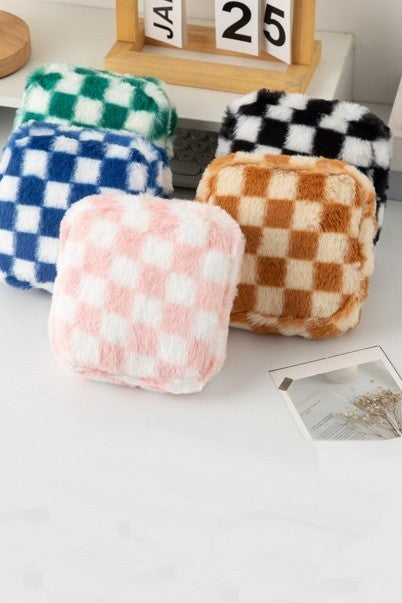 CHECKER COSMETIC MAKEUP TRAVEL POUCH BAG | 40P578