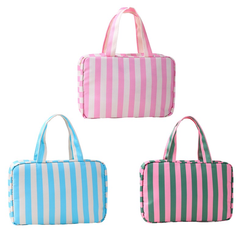 Striped Hanging Toiletry & Makeup Organizer Bag | 40P599