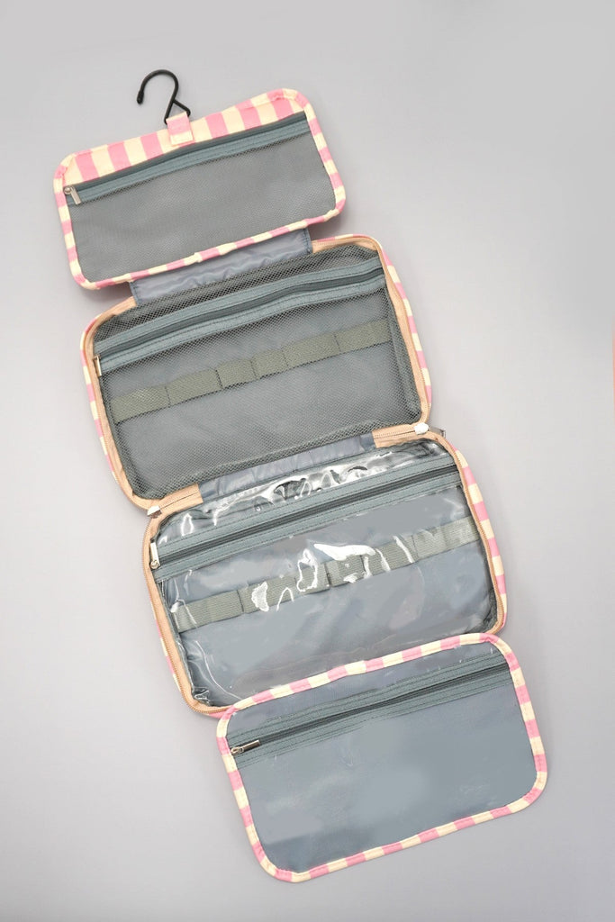 Striped Hanging Toiletry & Makeup Organizer Bag | 40P599