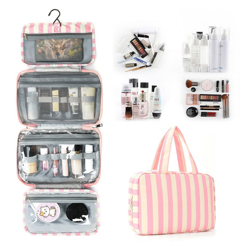 Striped Hanging Toiletry & Makeup Organizer Bag | 40P599