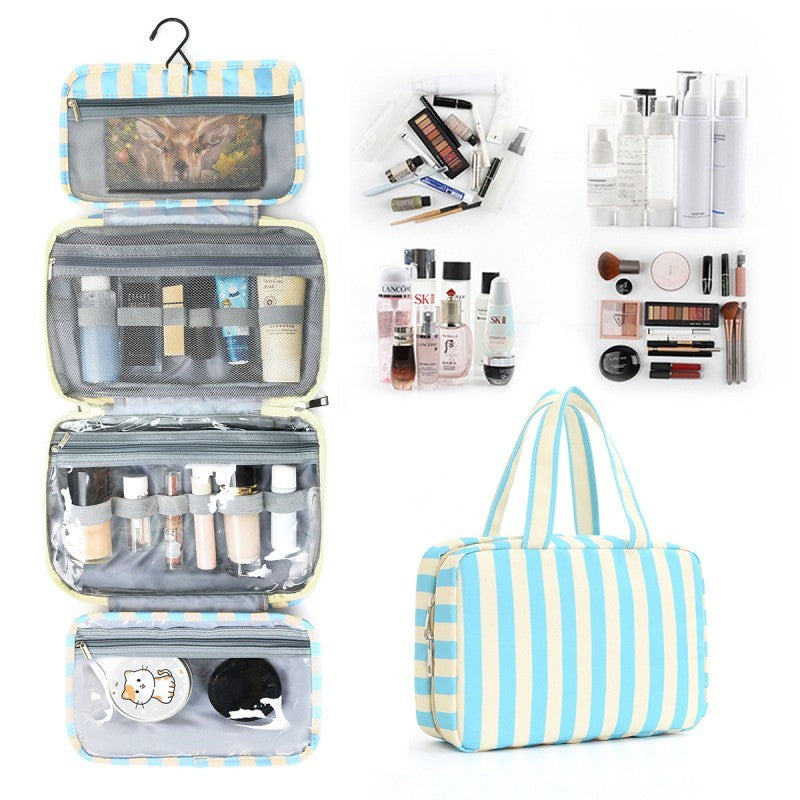 Striped Hanging Toiletry & Makeup Organizer Bag | 40P599