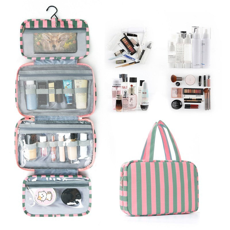 Striped Hanging Toiletry & Makeup Organizer Bag | 40P599